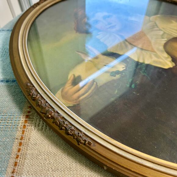 Vintage Sir Henry Raeburn Age of Innocence Young Boy, Gilted Ornate Oval Frame - Picture 15 of 16